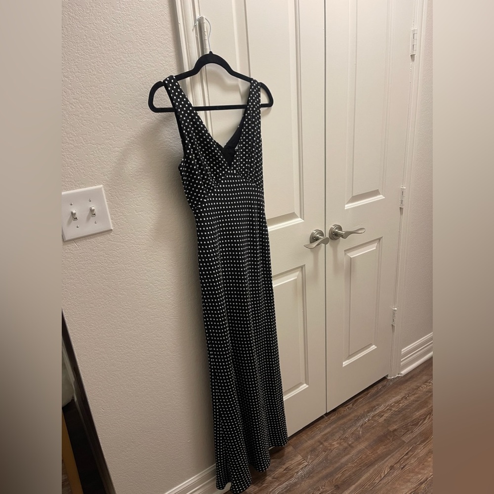 PRINCESS POLLY Nellie Maxi Black Polka Dot Dress